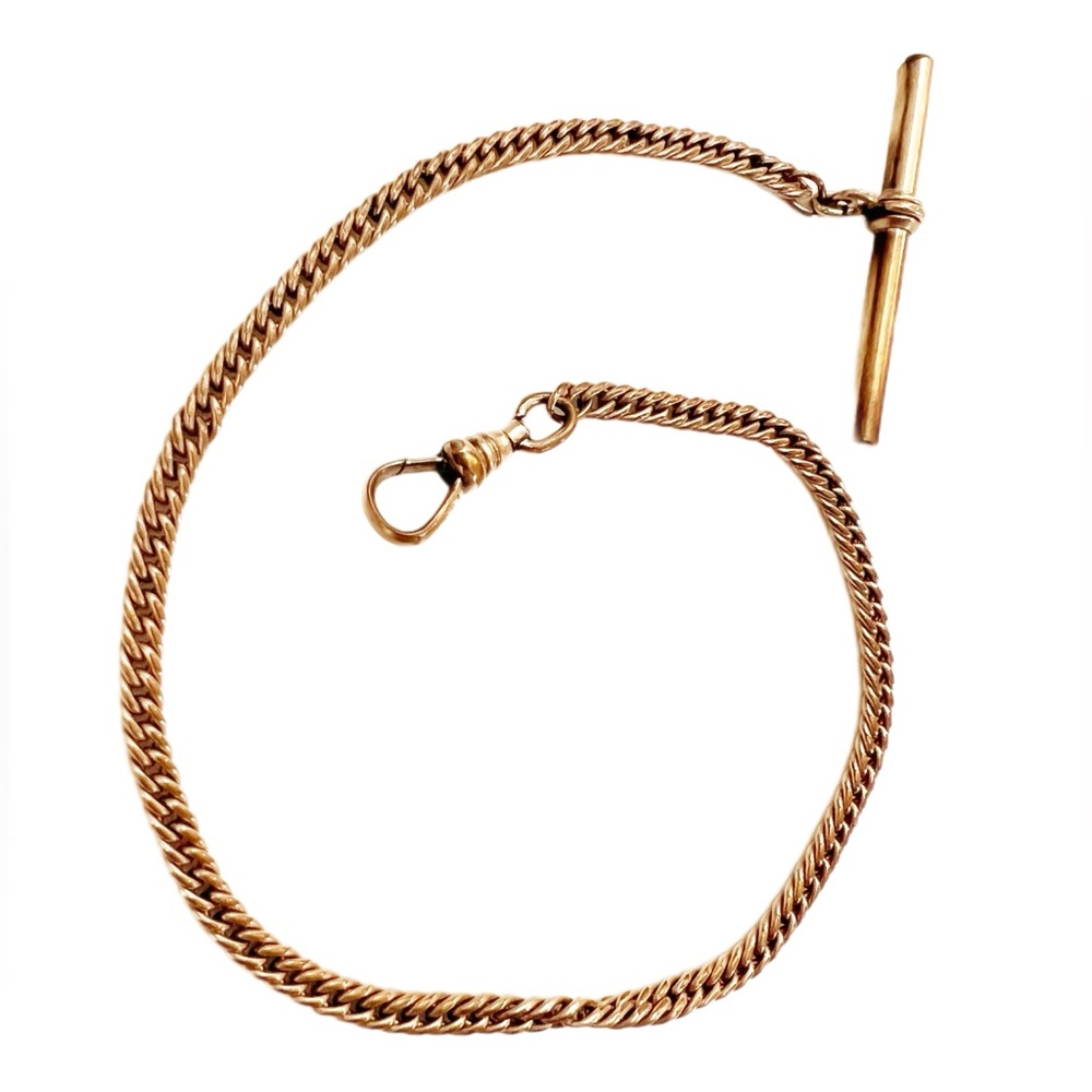 Vintage antique gold fill toggle watch chain